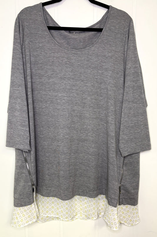 Kate & Mallory Dotted Hem Top