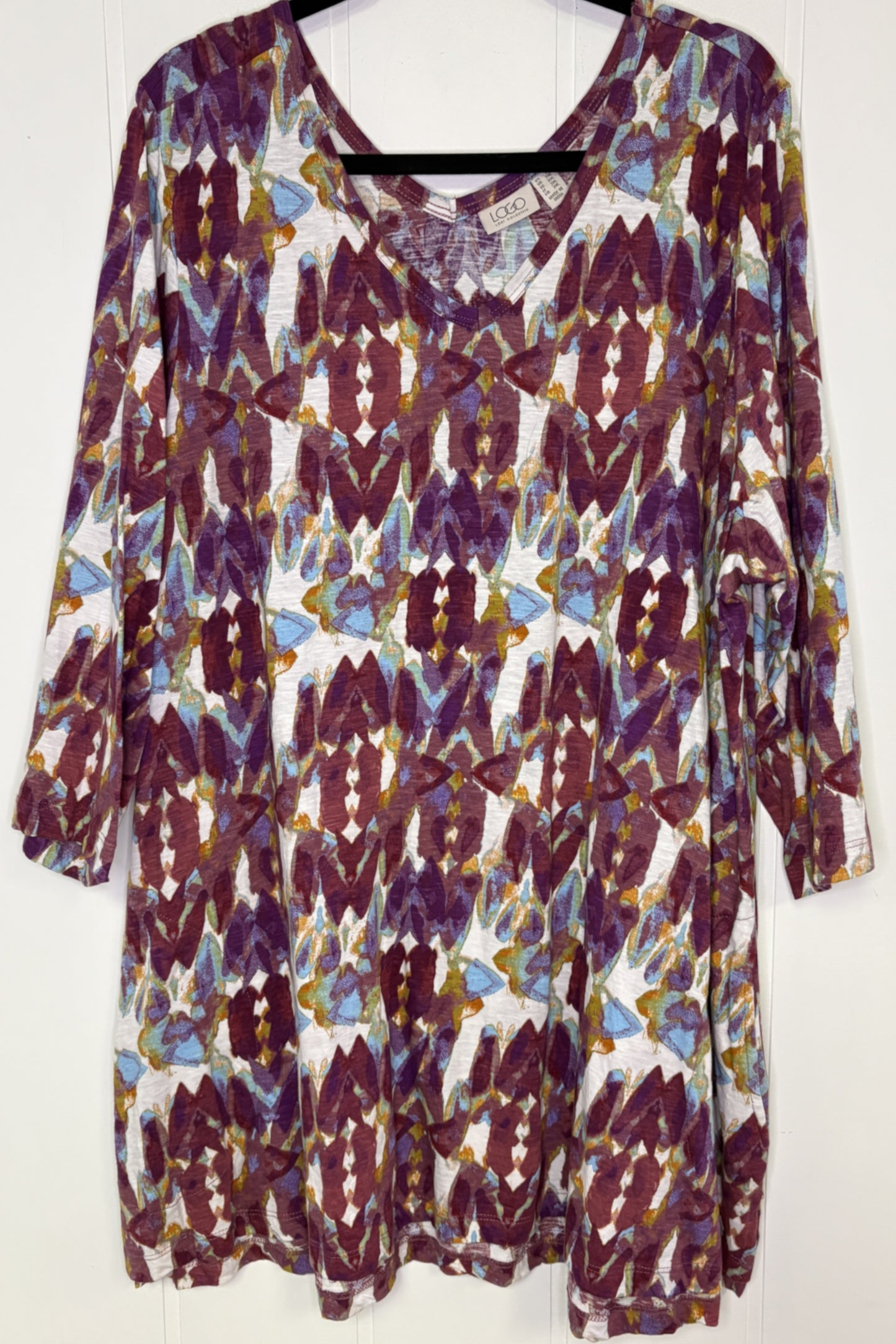 Lori Goldstein Geometric Knit Top