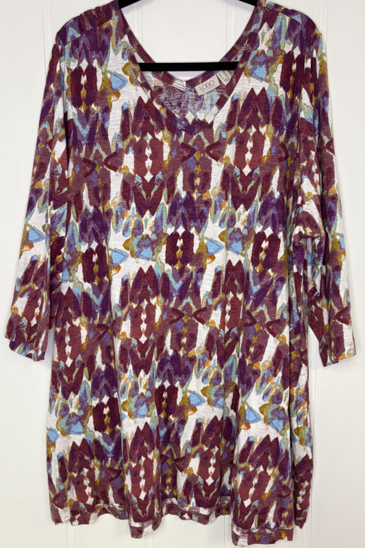Lori Goldstein Geometric Knit Top