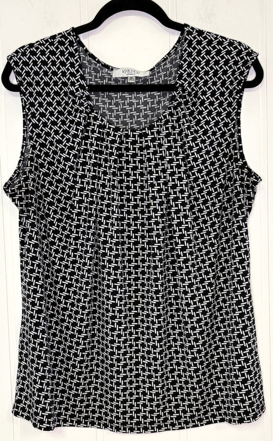 Kasper Geometric Sleeveless Blouse