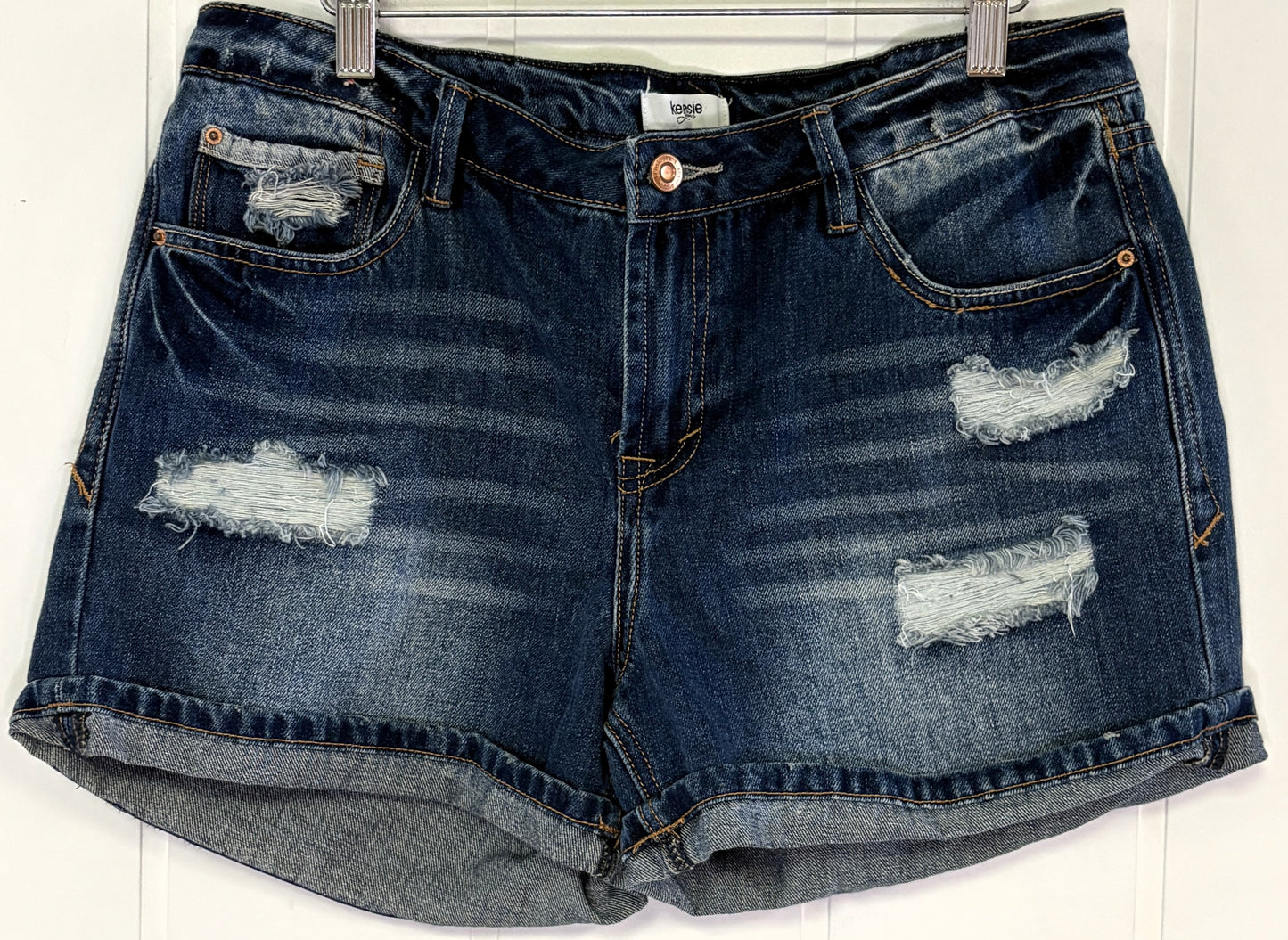 Kensie Distressed Denim Shorts