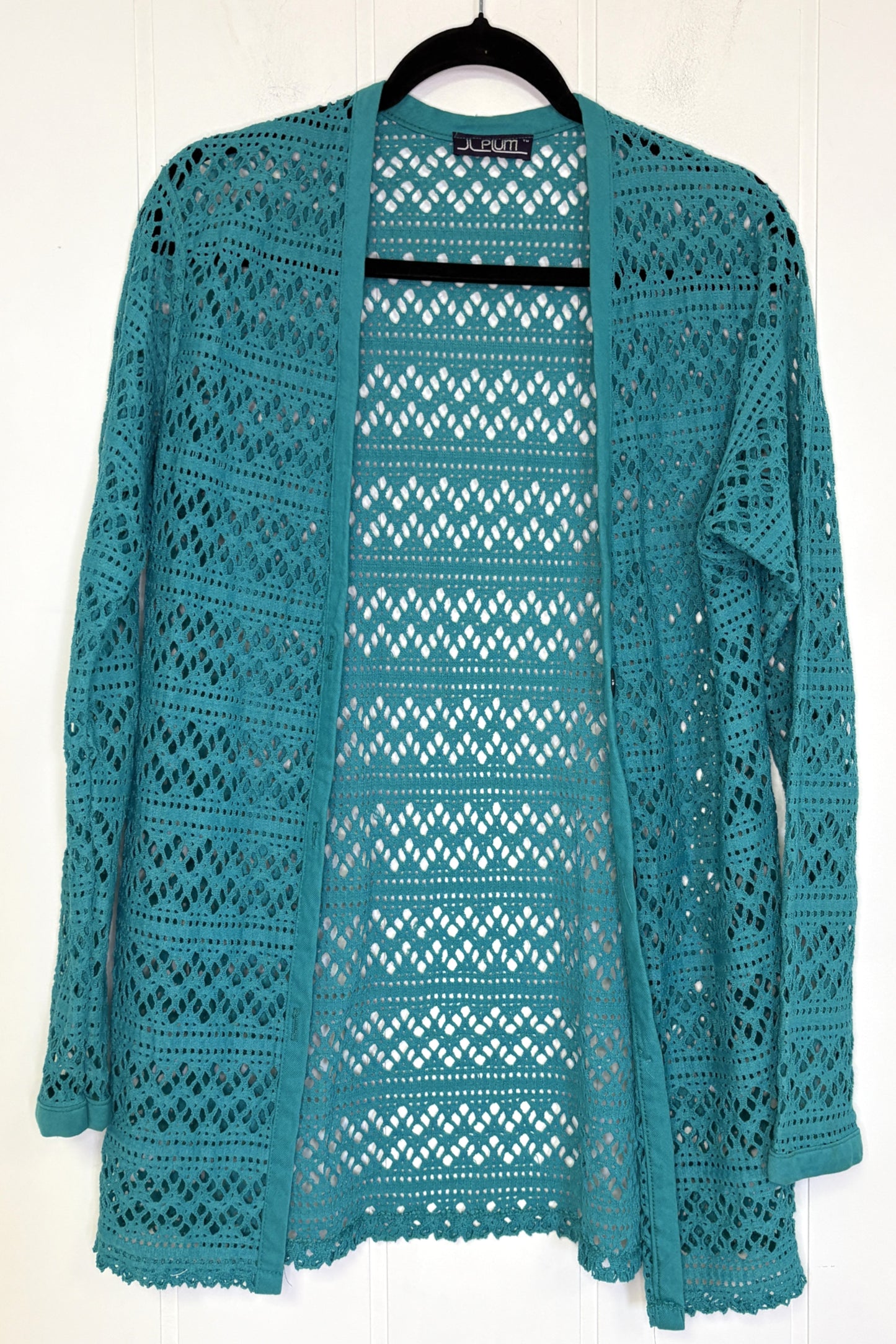 Crochet-Style Button Cardigan