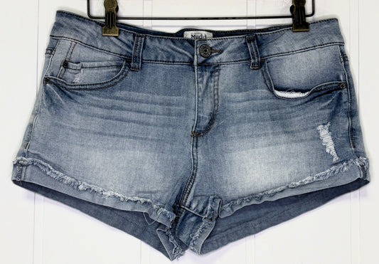 Denim Shorts w/Fringe Hem