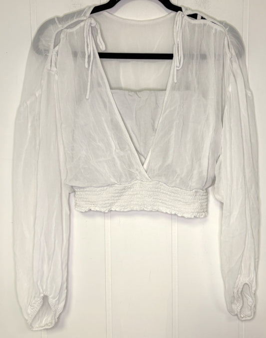 Anthropologie Sheer Crop Blouse