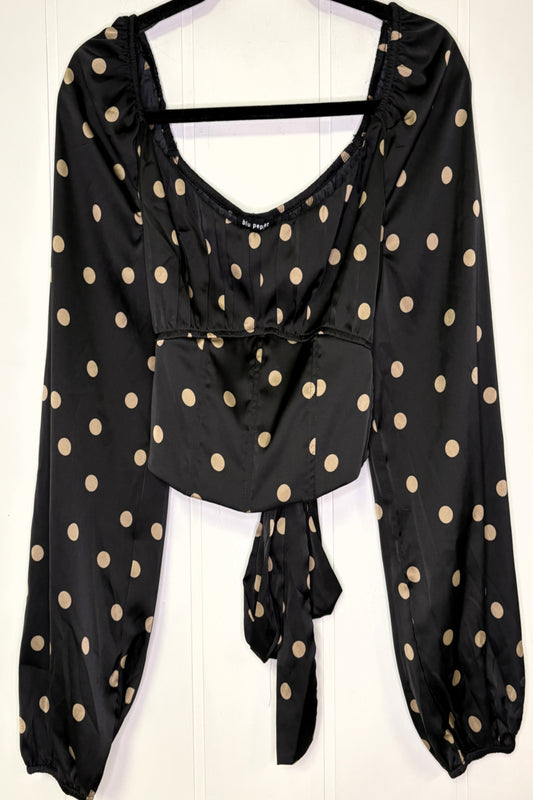Blu Pepper Polka-dot Crop Blouse