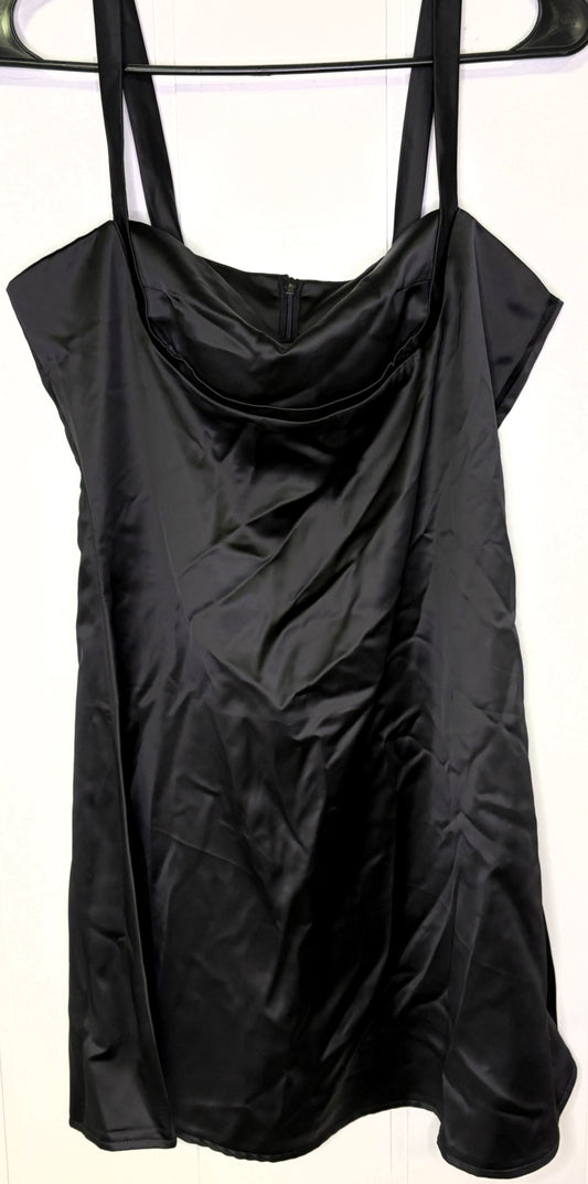 Silk Square-neck Mini Dress