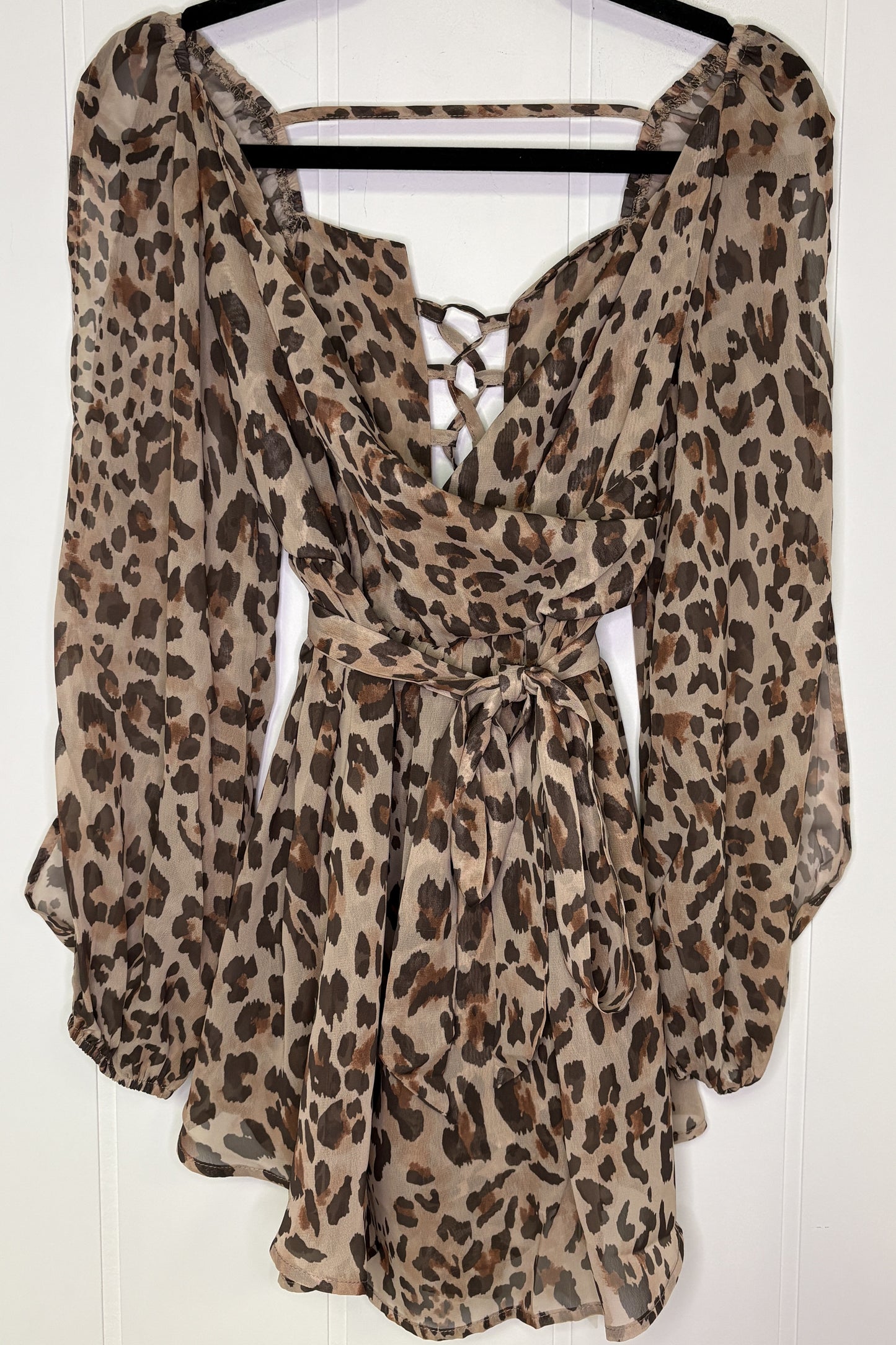 Cheetah Print Romper w/Belt