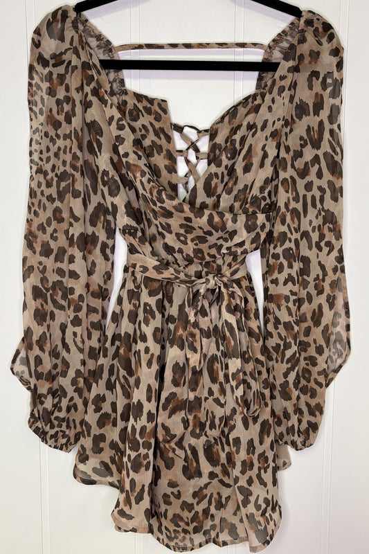 Cheetah Print Romper w/Belt