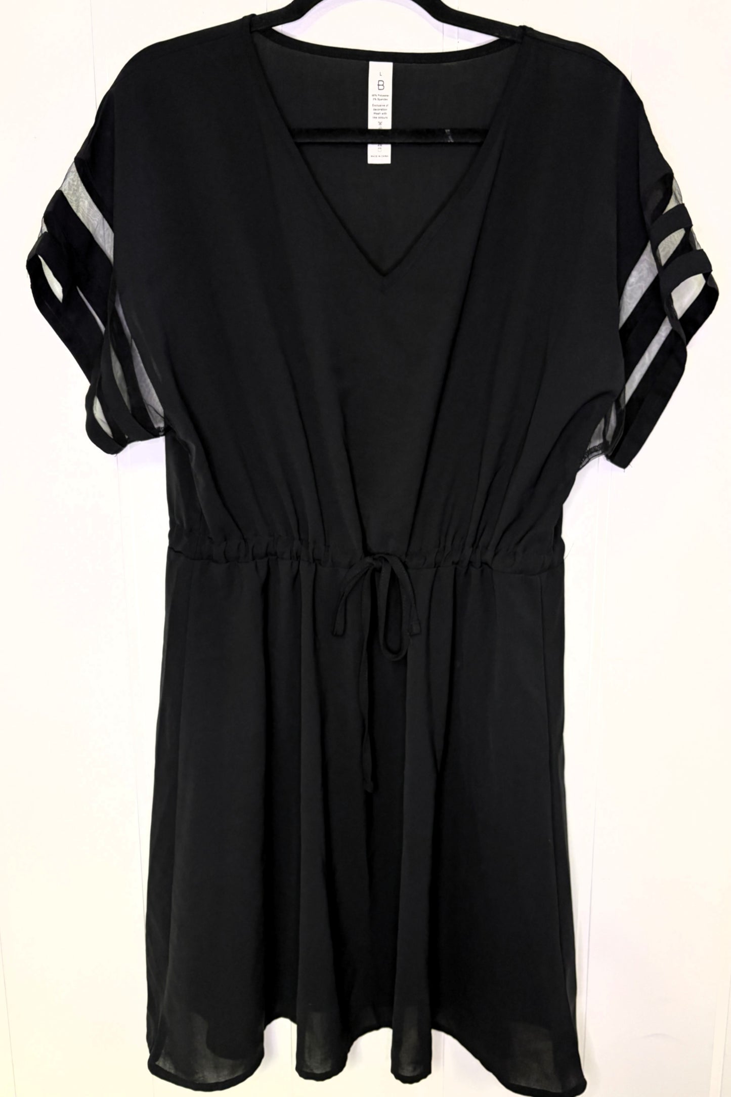 Mesh Drawstring Beach Dress