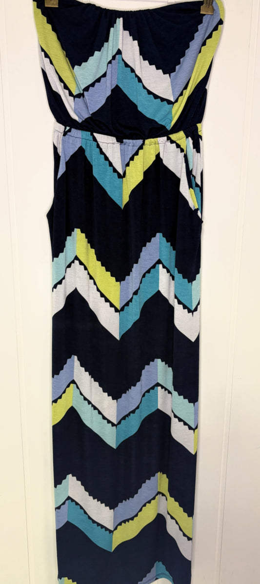Strapless Chevron Maxi Dress