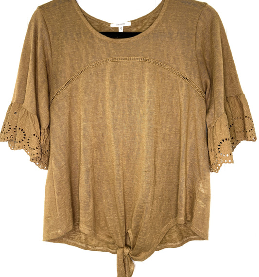 Bell Sleeve Top w/Front Tie