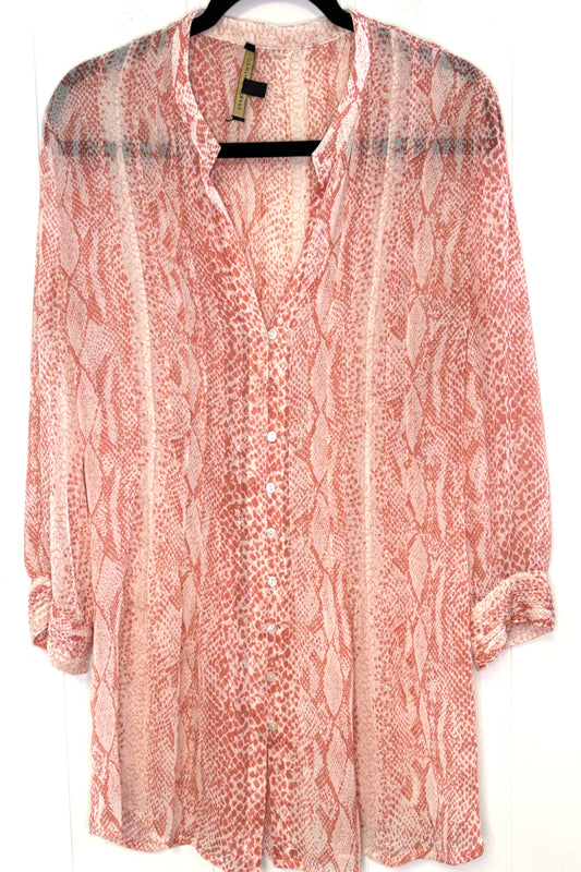Cynthia Steffe Snakeskin Sheer Blouse