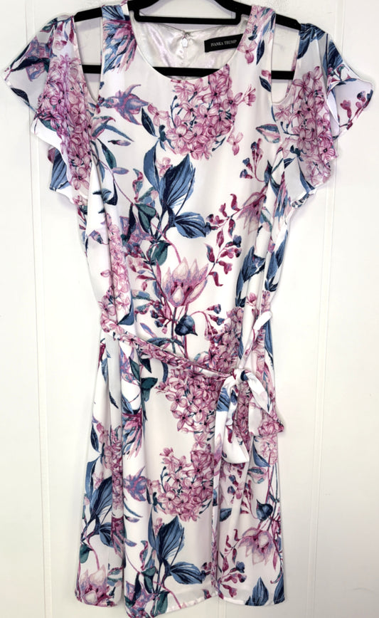 Cold Shoulder Floral Dress w/Belt