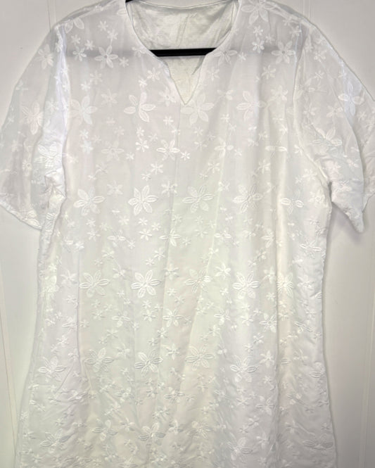 Embroidered Sheer Overlay Dress