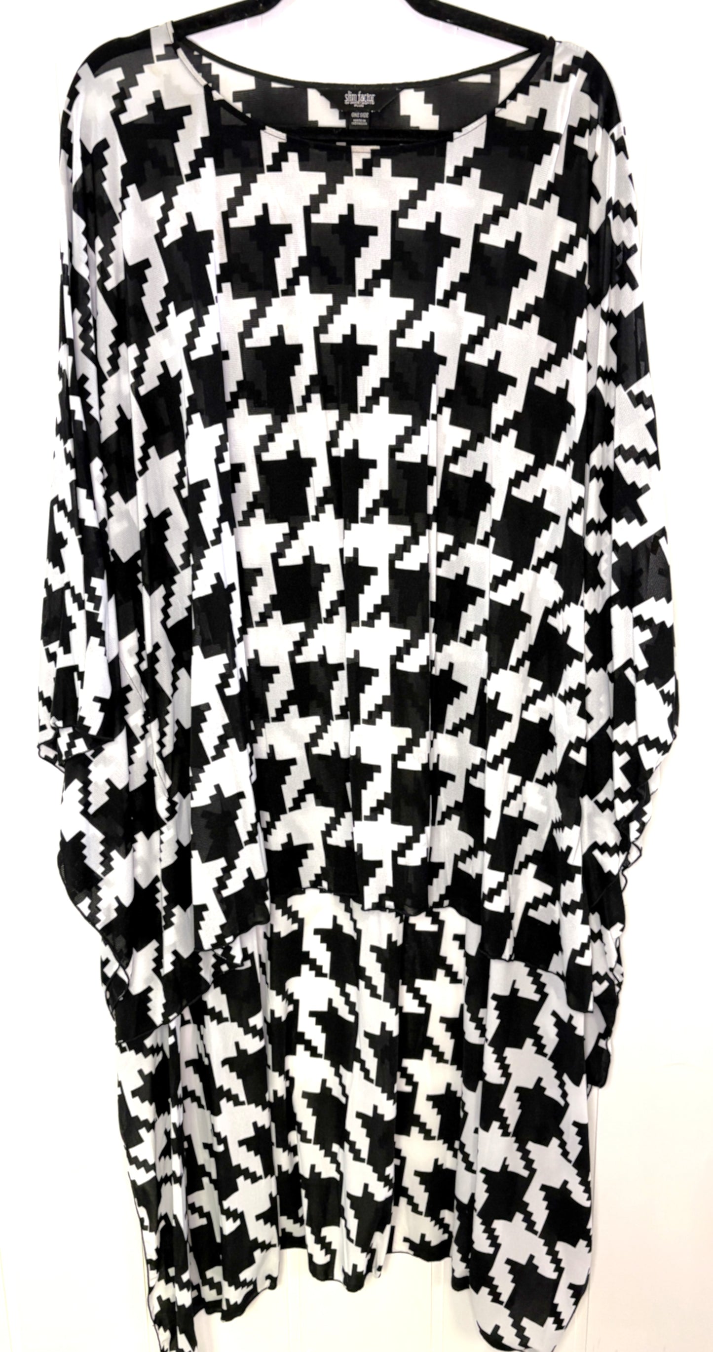 Sheer Houndstooth Swim Cover