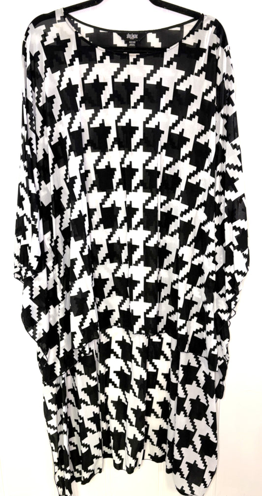 Sheer Houndstooth Swim Cover