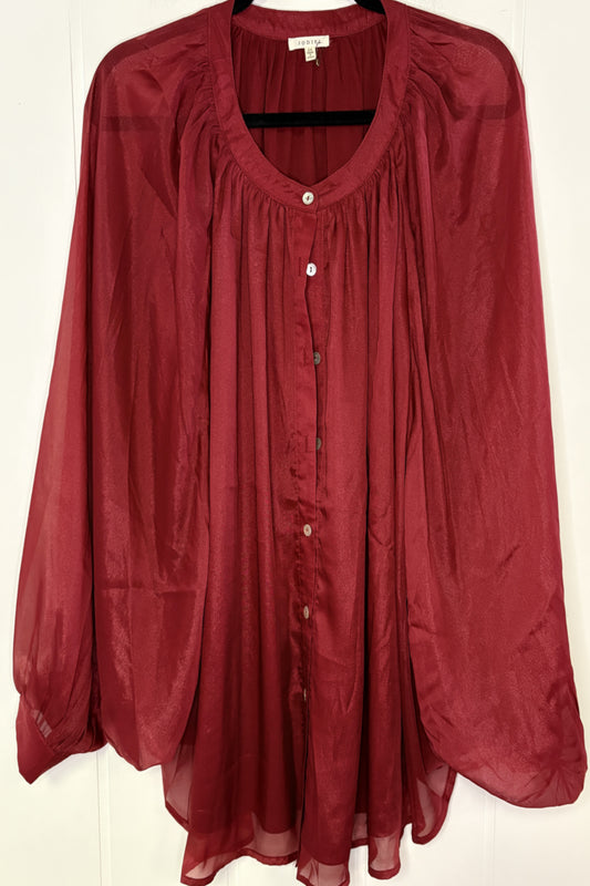 Chiffon Button-down Blouse