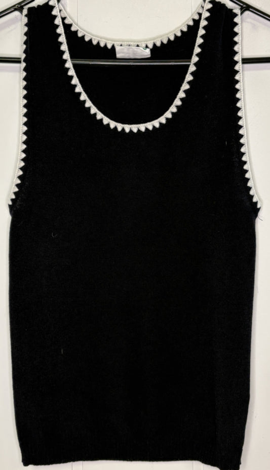 Crochet Trim Knit Tank Top