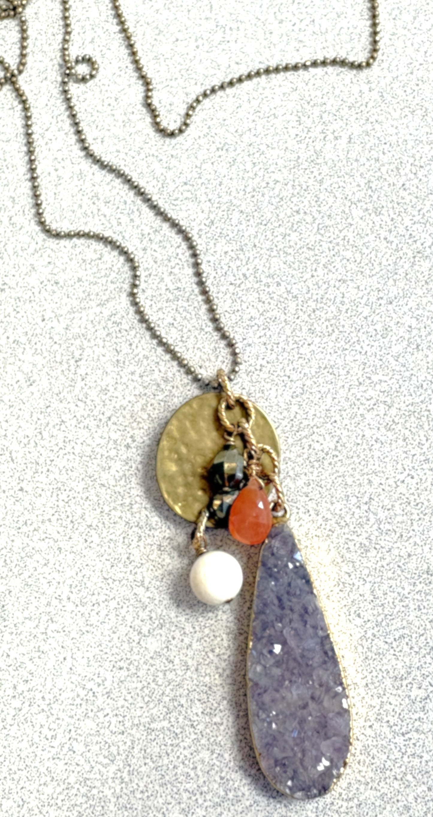 Long Necklace w/Crystal Pendant