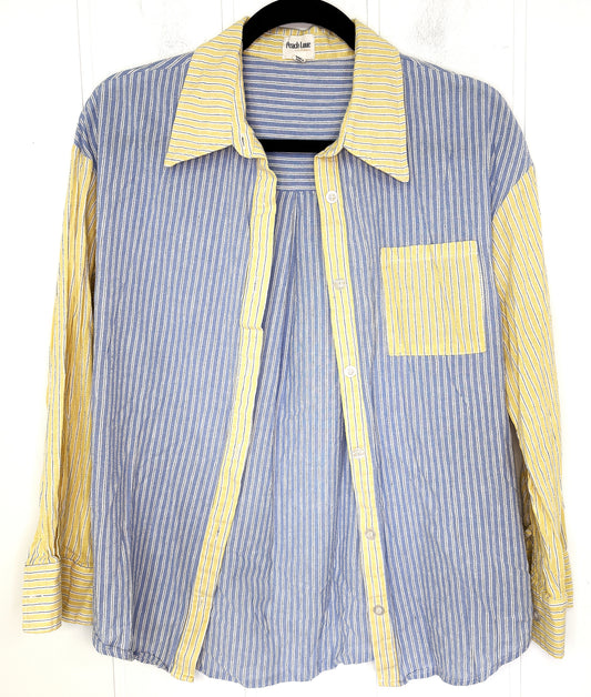 Peach Love Stripe Button-down
