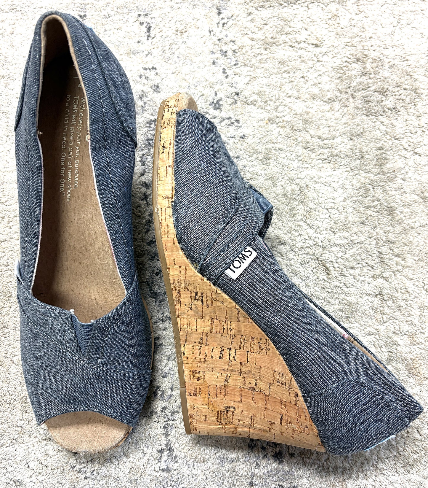 TOMS Open Toe Wedges