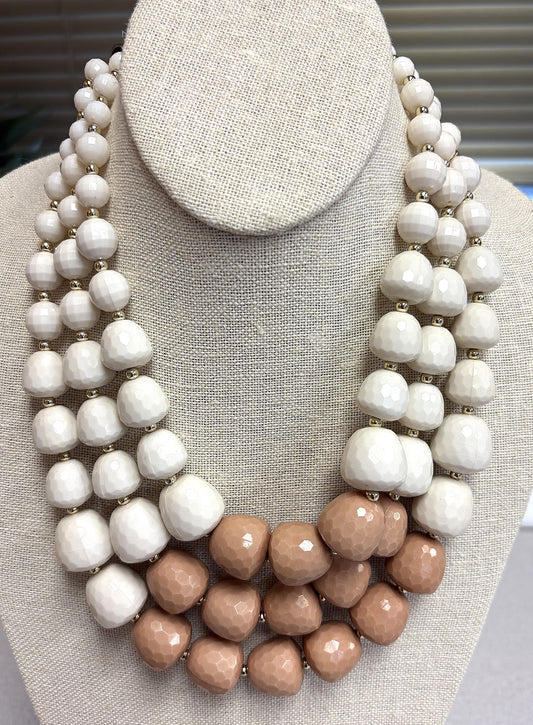 Multi-strand Necklace w/Dented Beads