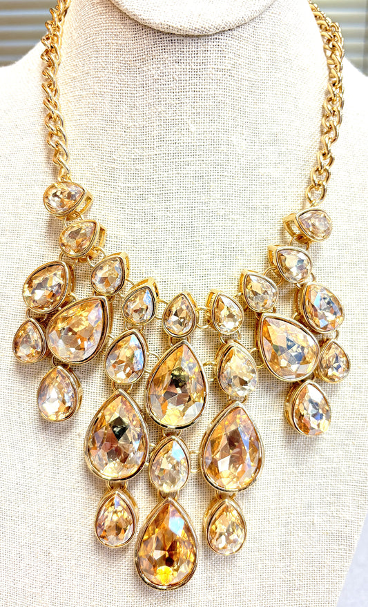 Crystal Tear-drop Necklaces