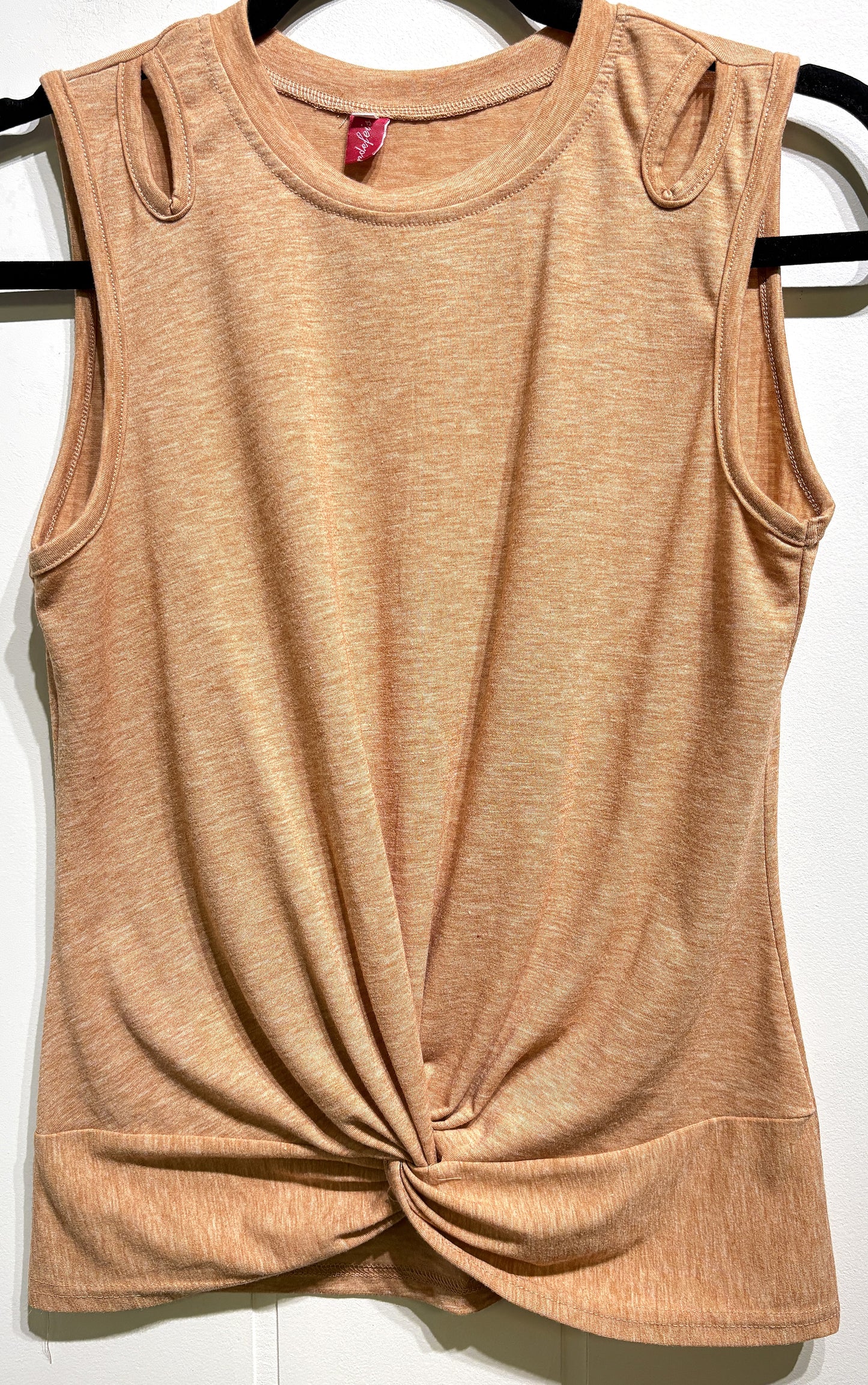 Knit Tank w/Twist & Cutout Detail