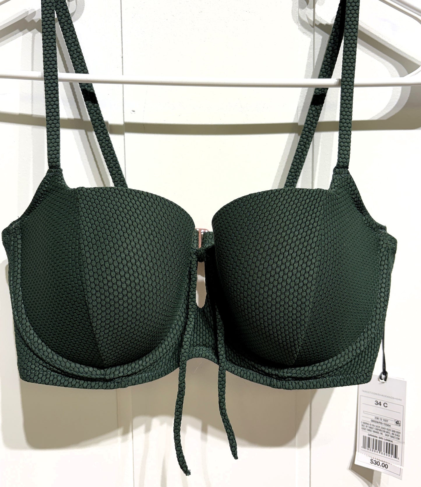 Tie-front Textured Swim Top