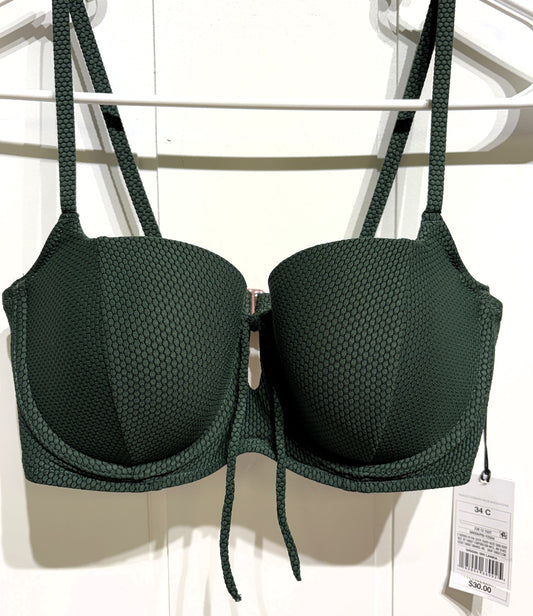 Tie-front Textured Swim Top