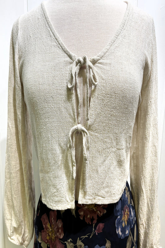 Willow&Root Linen Front Tie Top