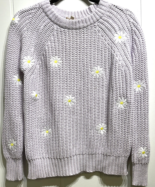 Crochet Knit Daisy Sweater