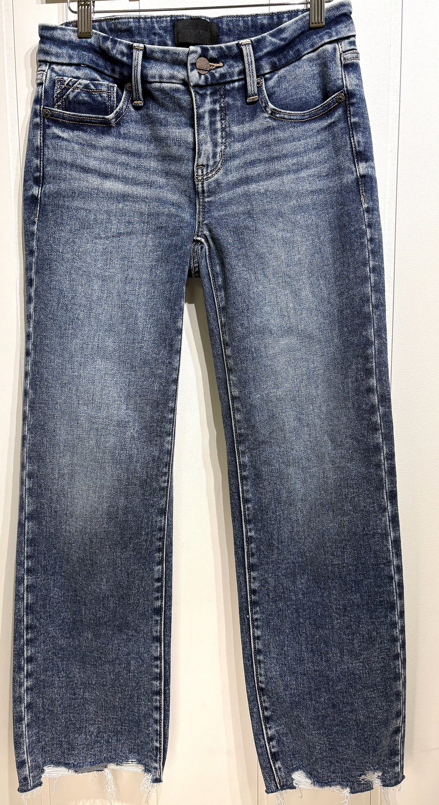 Buckle Black Distressed Hem Jeans