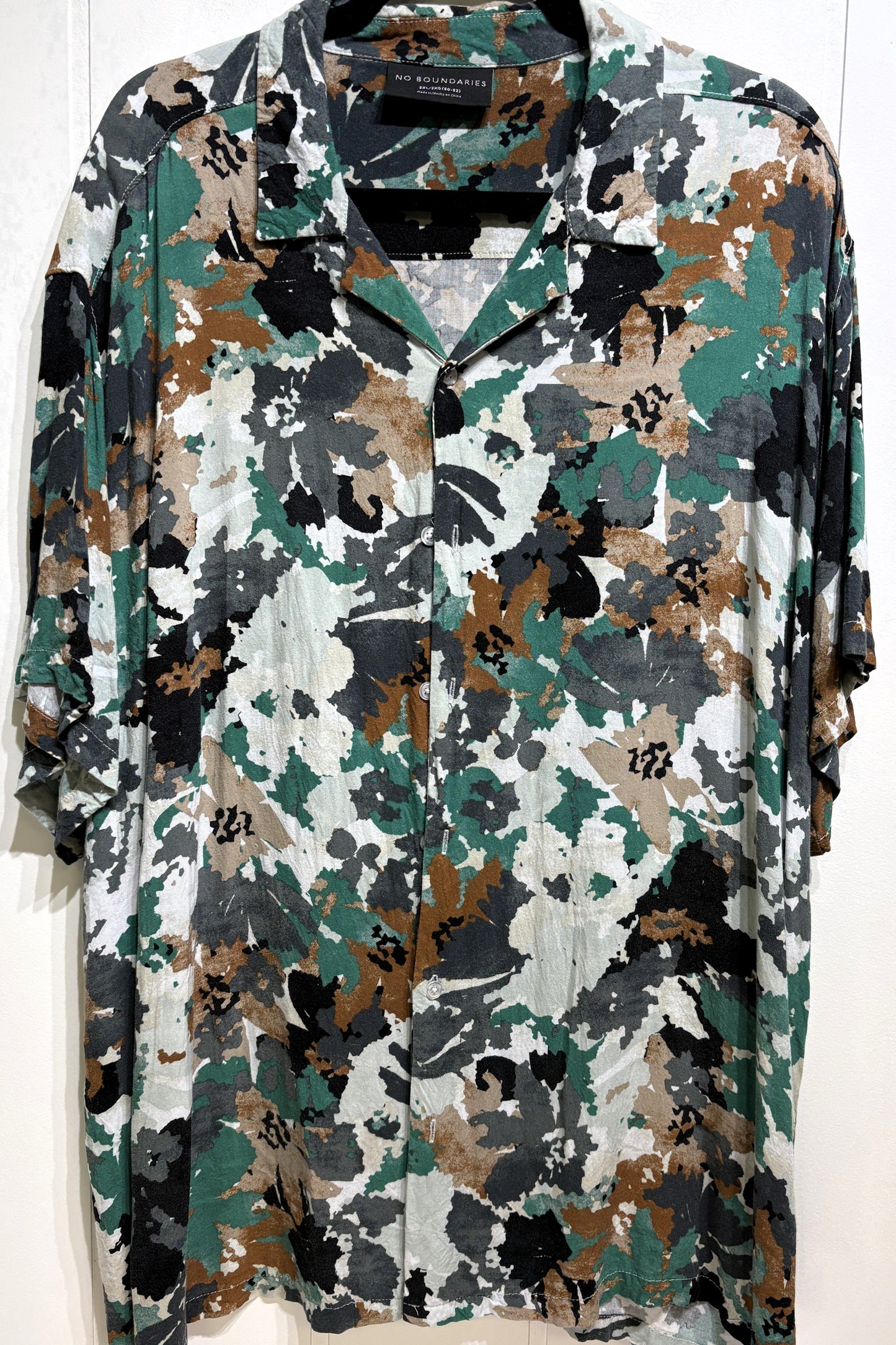 No Boundaries Button Camo Shirt