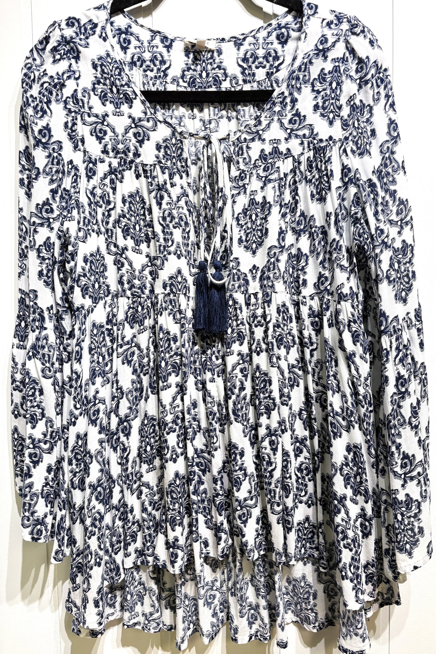 Bell Sleeve Paisley Top