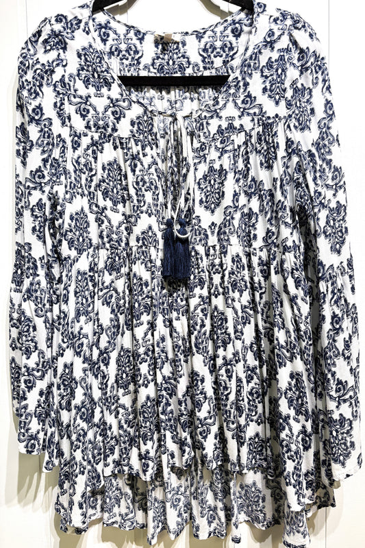 Bell Sleeve Paisley Top