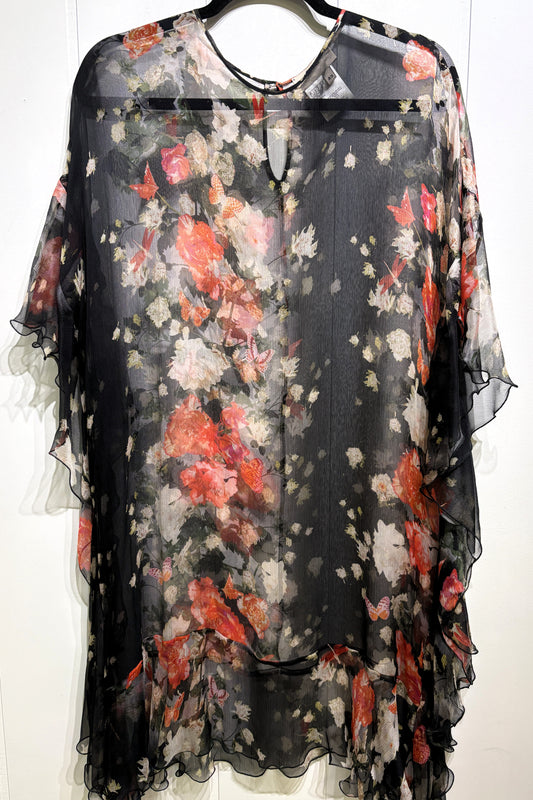 Sheer Floral Kimono by FUZZI