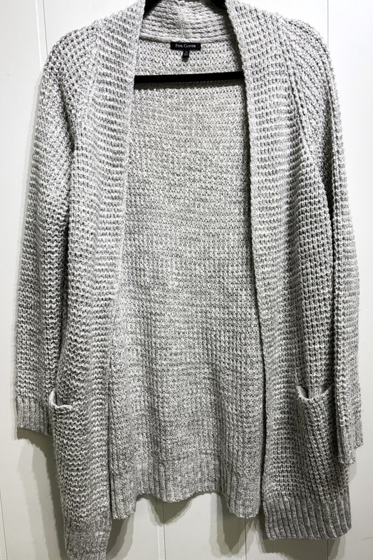 Pink Clover Waffle Knit Cardigan