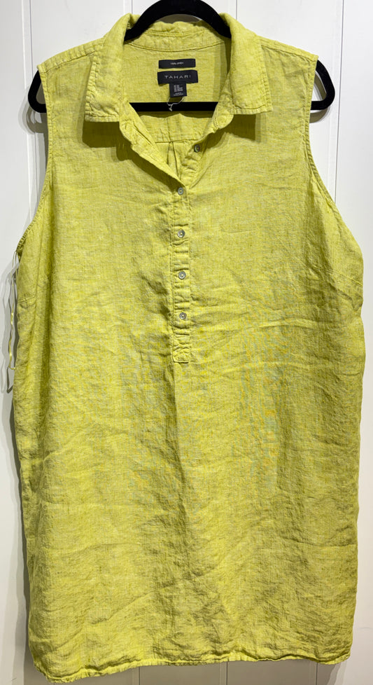 Tahari Linen Button Dress