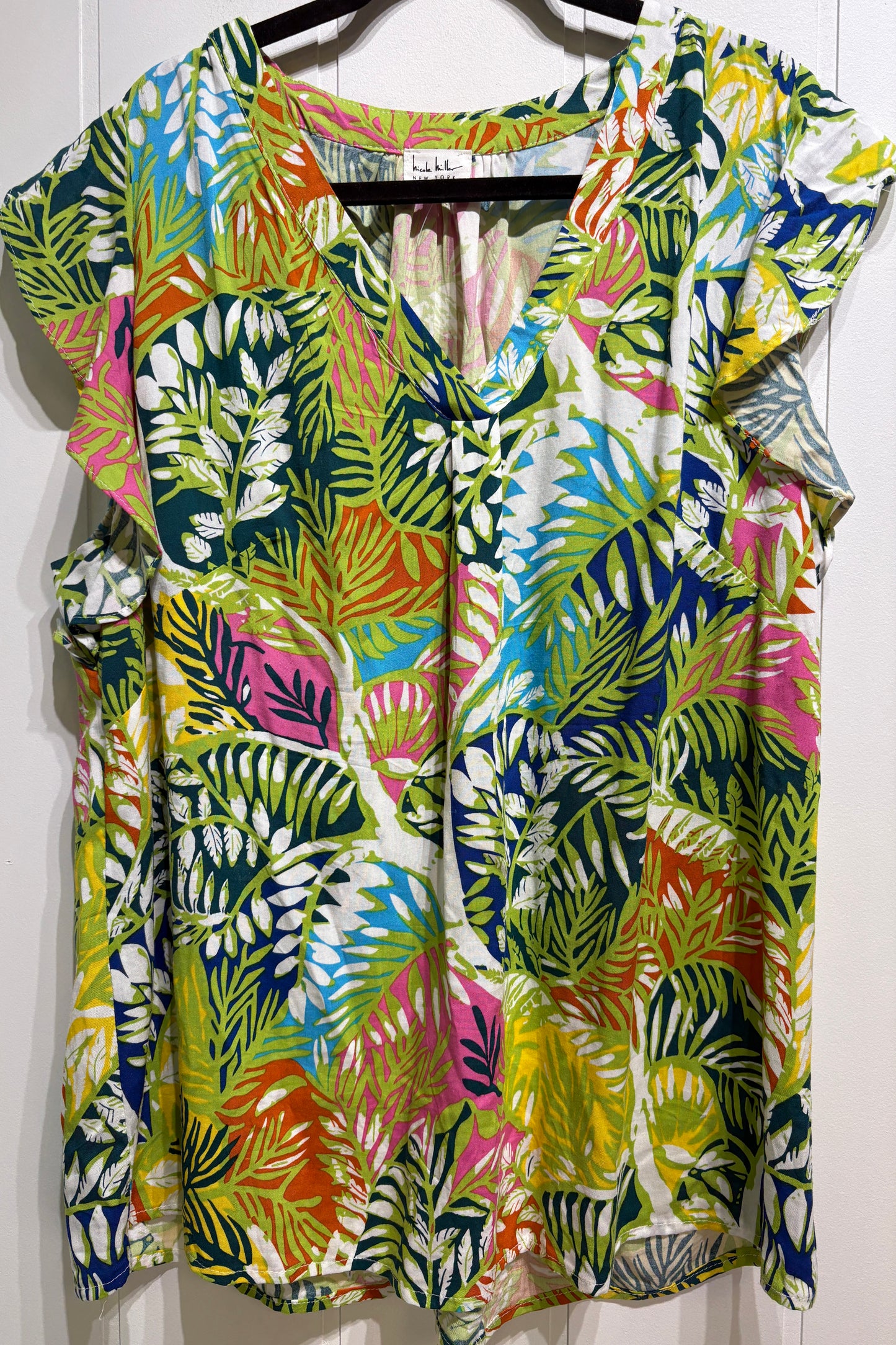 Nicole Miller Leaf Print Blouse