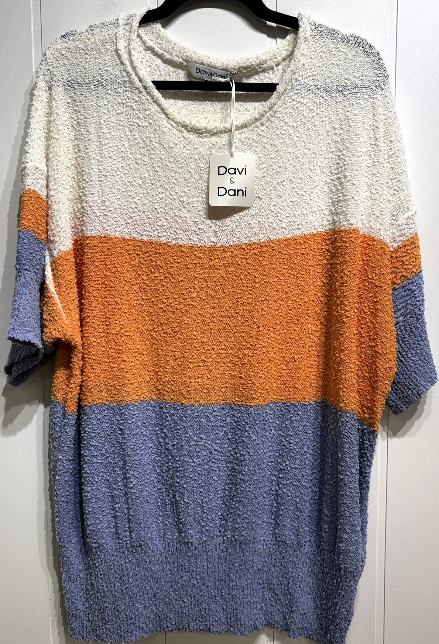 Davi & Dani Textured SS Sweater