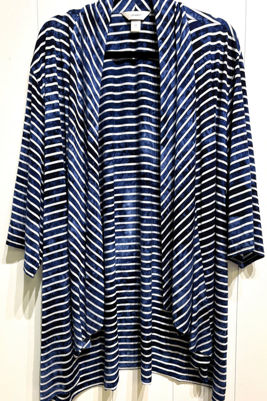 Cj Banks Open Stripe Cardigan