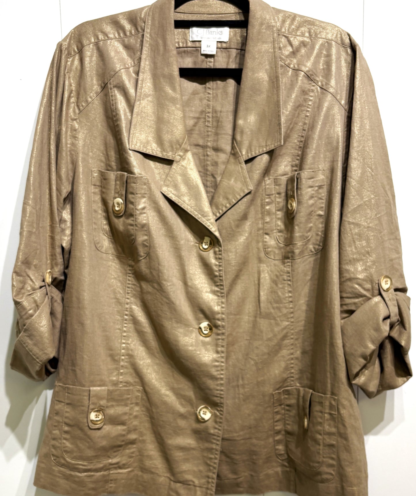 C.J. Banks Shimmery Linen Jacket