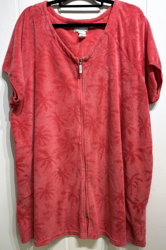 Palm Tree Plush Zipper Robe