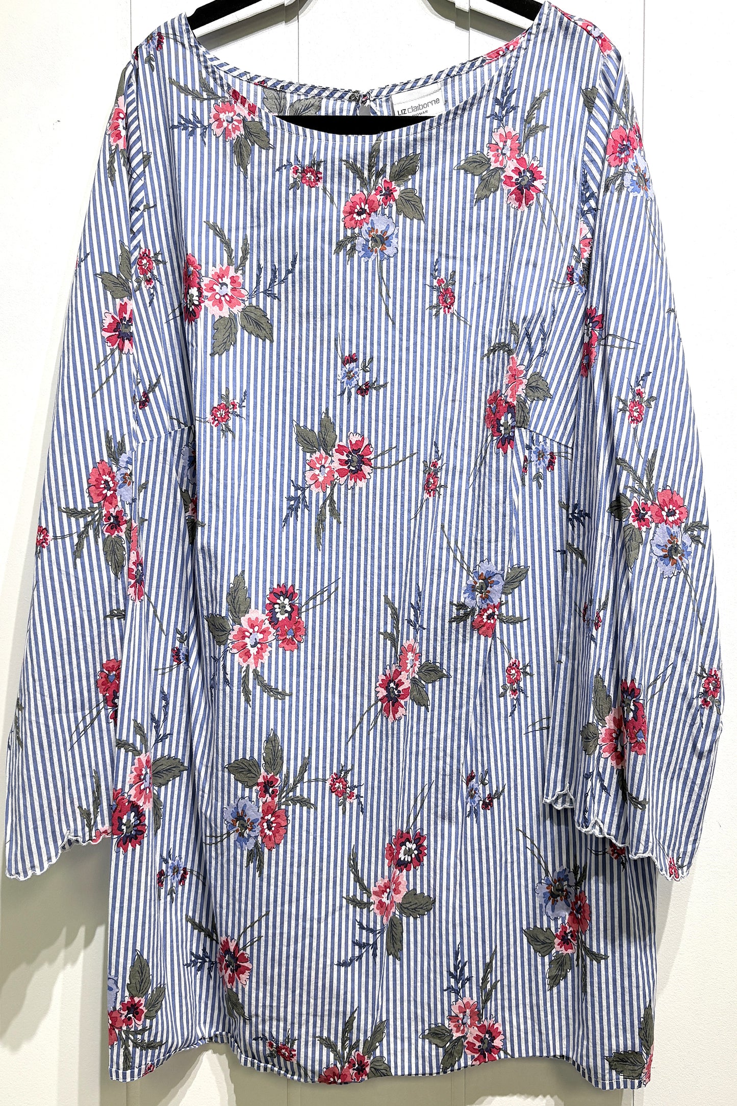 Liz Claiborne Stripe Flwr Blouse