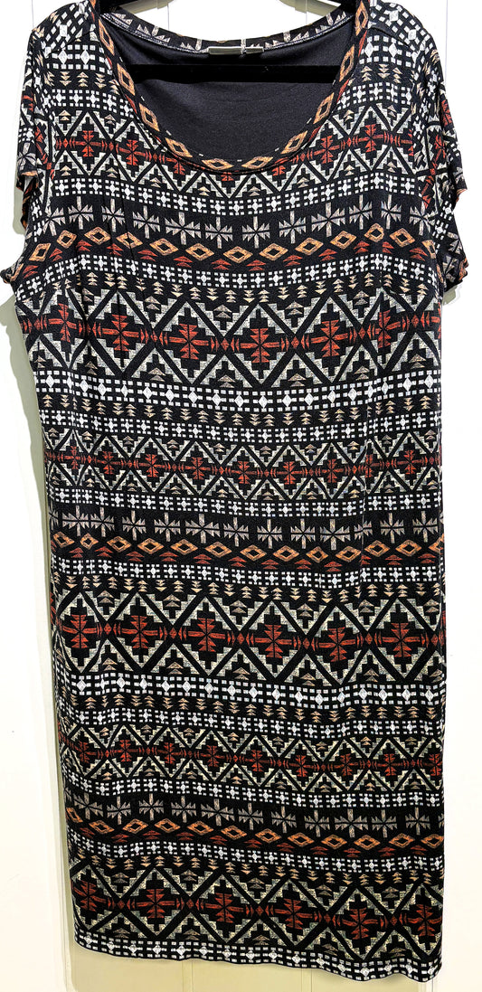 Cato Aztec Print Maxi Dress