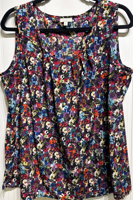 Talbots Floral Print Sleeveless Blouse