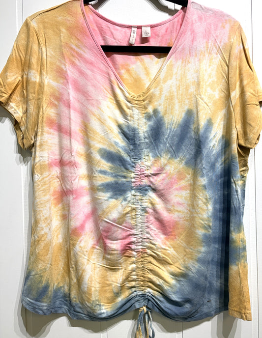 Cato Tie-dye Ruched Front Top