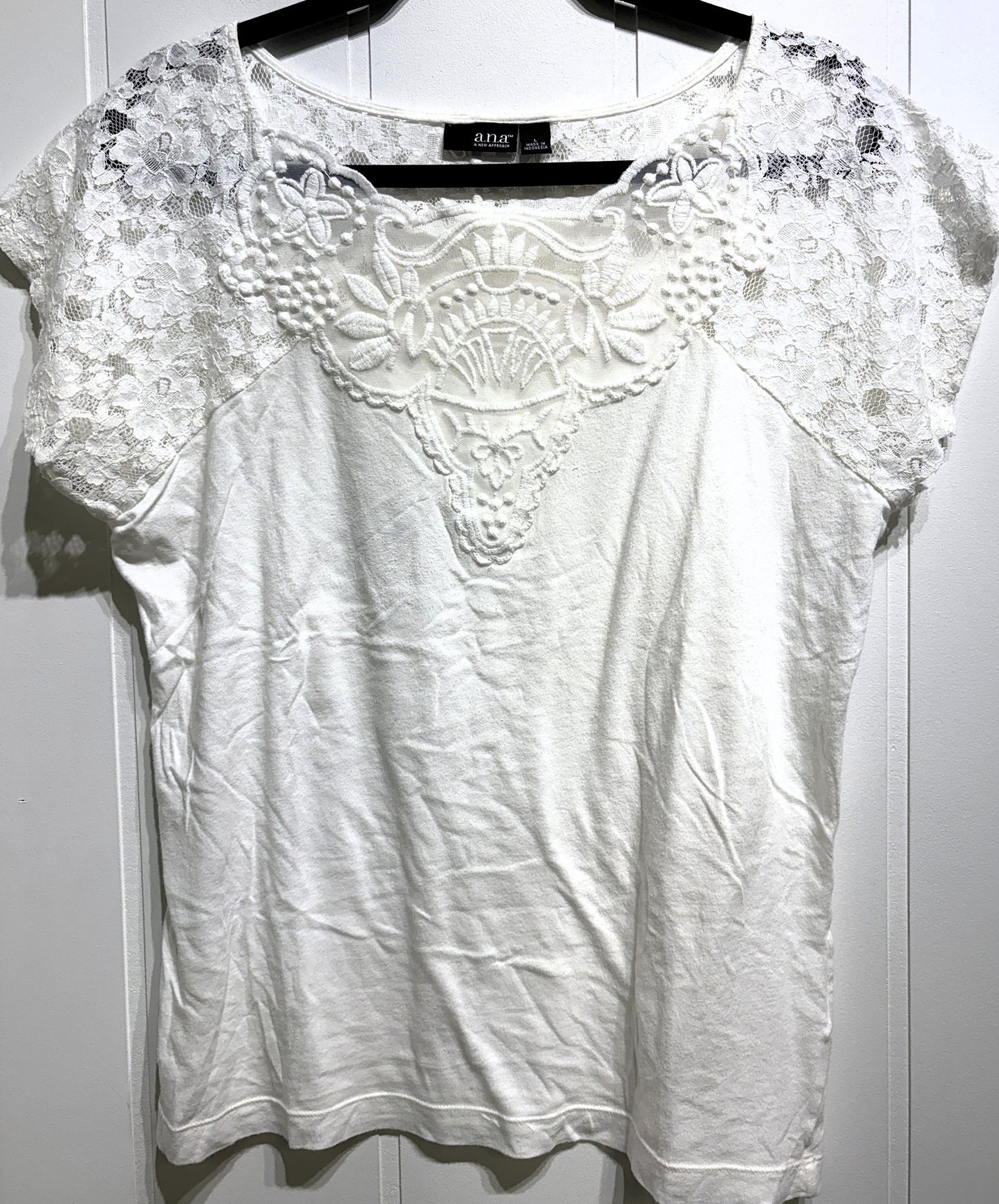 A.n.a Floral Lace Knit Top