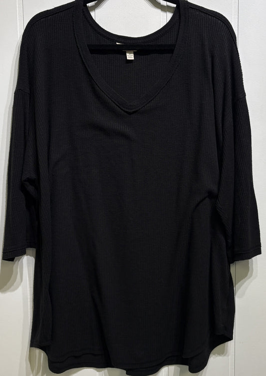 Terra & Sky Oversized Ribbed Top